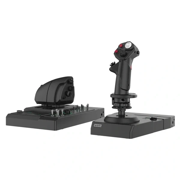 Hori Hotas Flight Control System, PC (Windows), Hall Effect, vezérlpanel, USB, fekete vezetékes joystick