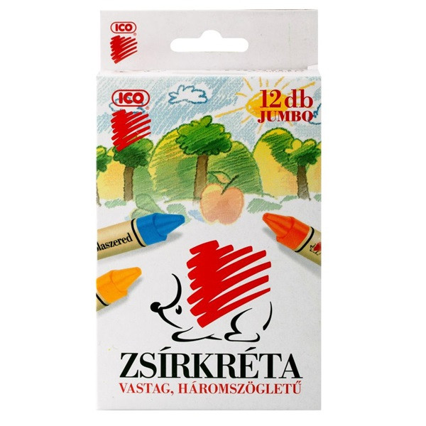 ICO Süni Jumbo 12db-os vatag, háromszögletű zsírkréta készlet ICO Süni Jumbo 12db-os vatag, háromszögletű zsírkréta készlet