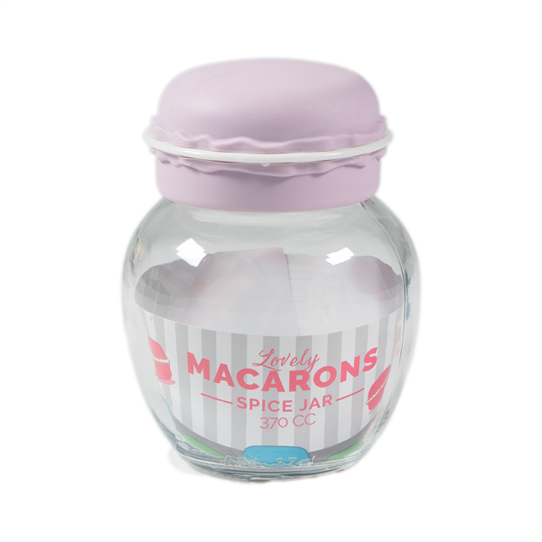 IRIS Macaron üveg fűszertartó 370ml, zöld, fukszia, narancs vagy citromsárga színű HN-1215
