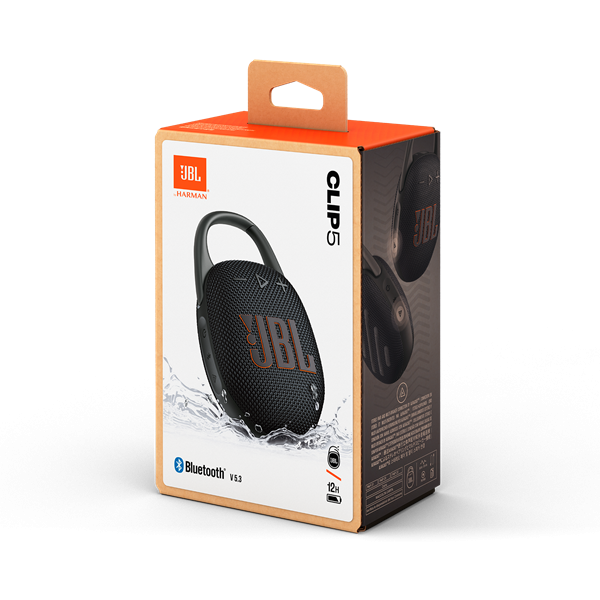 JBL Clip 5 BLK fekete hordozható Bluetooth hangszóró