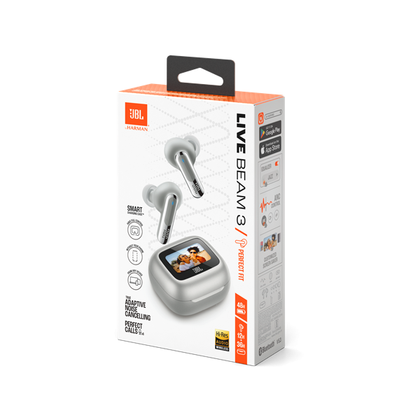 JBL Live Beam 3 True Wireless Bluetooth zajszűrős ezüst fülhallgató