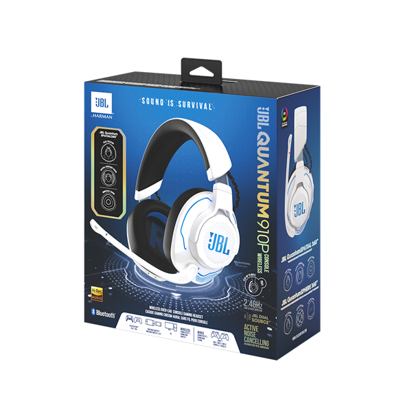JBL Quantum P 910 WL vezeték nélküli fehér-kék gamer headset