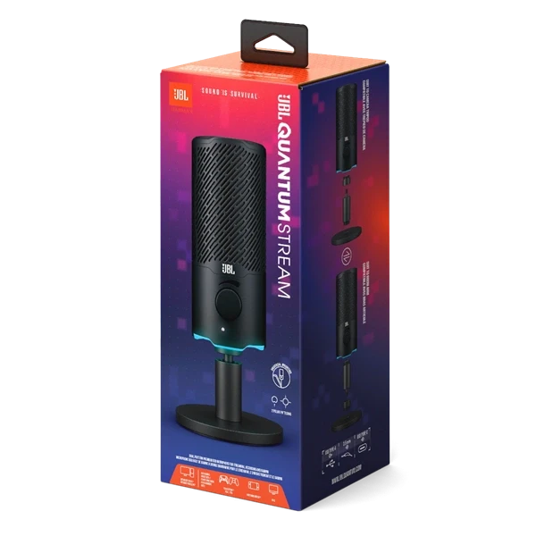 JBL Quantum Stream fekete streamer mikrofon