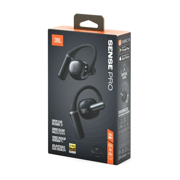 JBL Sense Pro True Wireless Bluetooth fekete Open-Ear fülhallgató