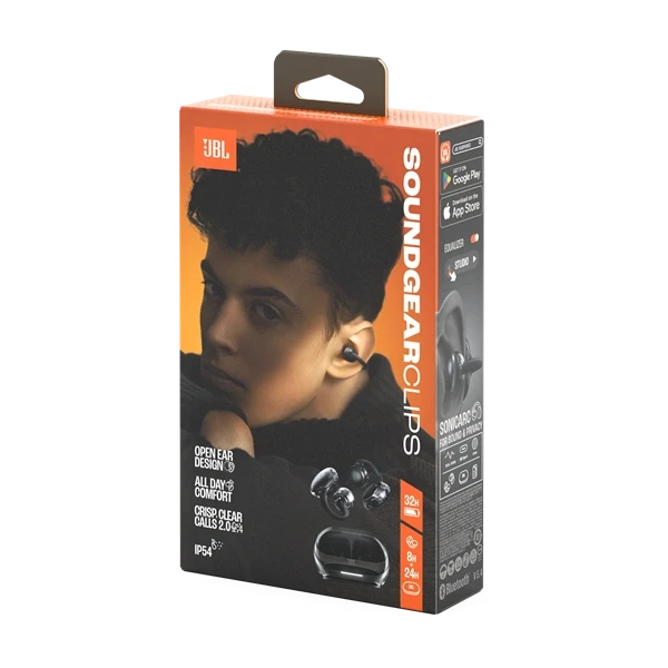 JBL Soundgear Clips True Wireless Bluetooth fekete Open-Ear fülhallgató