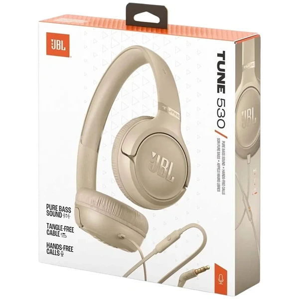 JBL Tune 530 USB-C vezetékes bézs fejhallgató