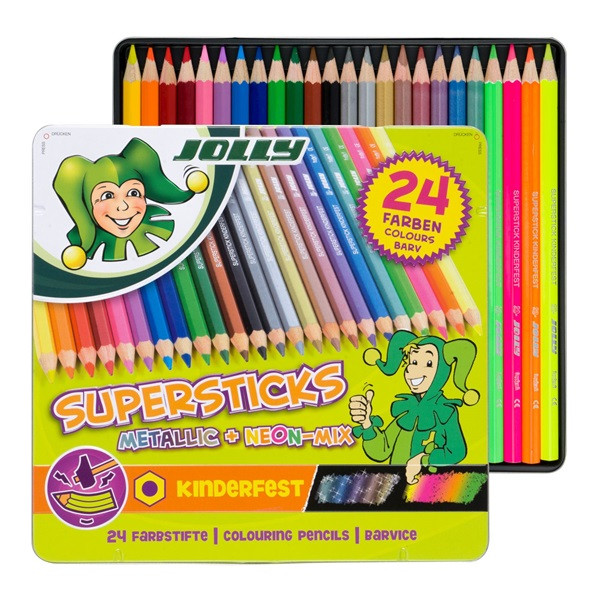 Jolly Superstick Kinderfest Metallic Mix 24 darabos színesceruza készlet