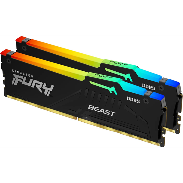 Kingston 64GB 6000MHz DDR-5 Fury Beast RGB EXPO (Kit! 2db 32GB) (KF560C30BBEAK2-64) memória