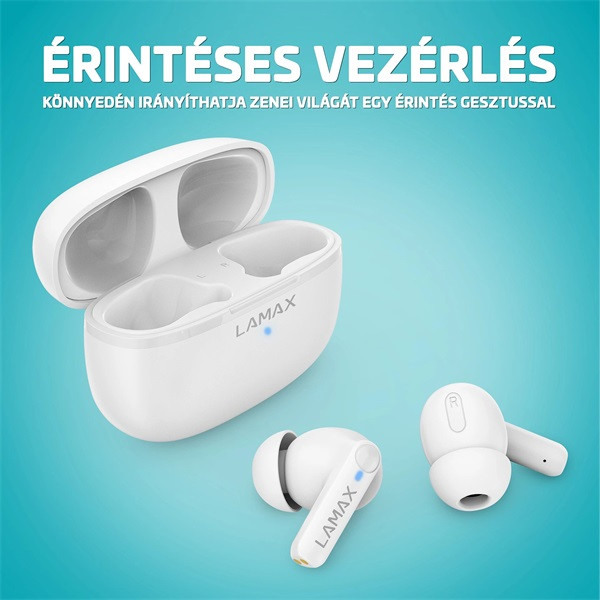 LAMAX Clips1 Play True Wireless Bluetooth fehér fülhallgató LAMAX Clips1 Play True Wireless Bluetooth fehér fülhallgató
