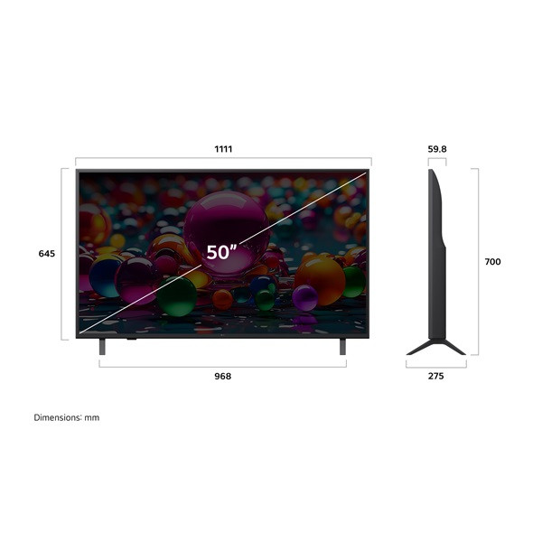 LG 50" 50UA751C0LA 4K UHD AI Smart TV