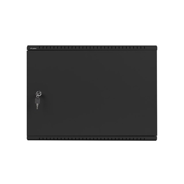 Lanberg 19" 4U+3U SZÉL:540mm MÉLY:200mm MAG:400mm fémajtós fekete fali rack szekrény