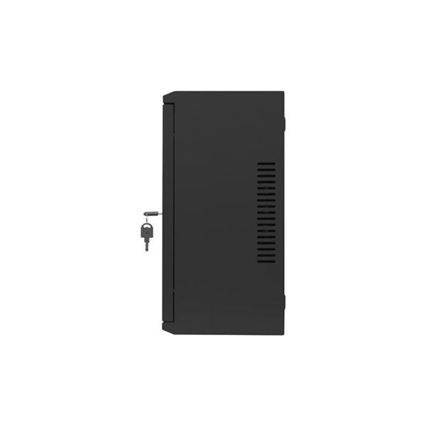 Lanberg 19" 4U+3U SZÉL:540mm MÉLY:200mm MAG:400mm fémajtós fekete fali rack szekrény