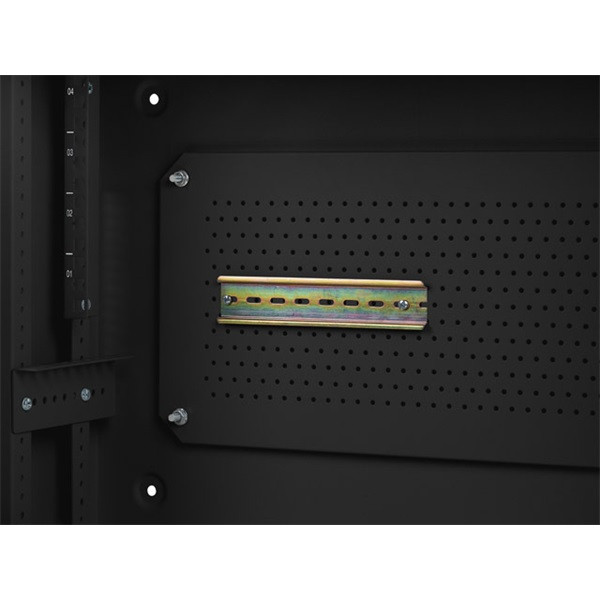 Lanberg 19" 4U+3U SZÉL:540mm MÉLY:200mm MAG:400mm fémajtós fekete fali rack szekrény