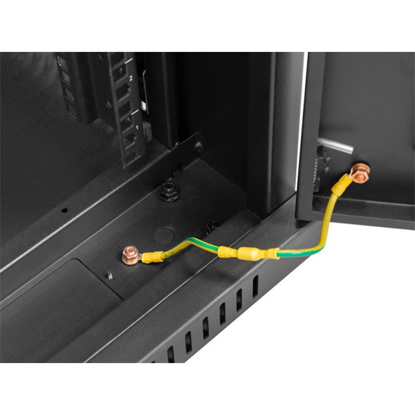 Lanberg FF01-8242-23BL 19" 42U SZÉL:800mm MÉLY:1200mm MAG:2127mm lapraszerelt LCD hálós fémajtós fekete rack szekrény