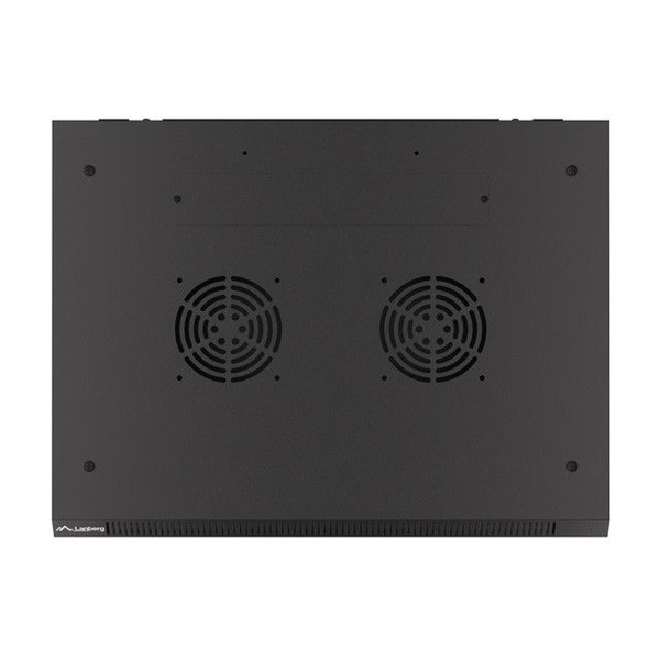 Lanberg WF01-6404-10B 19" 4U SZÉL:600 MÉLY:450 MAG:290 lapraszerelt üvegajtós fekete fali rack szekrény