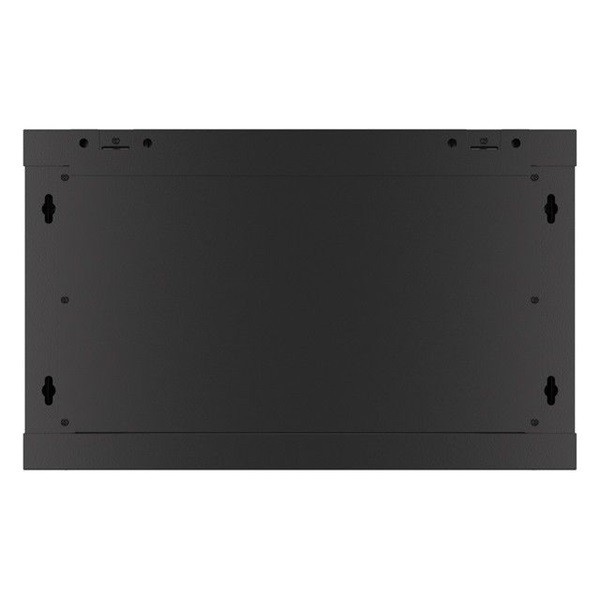 Lanberg WF01-6406-10B 19" 6U SZÉL:600 MÉLY:450 MAG:379 lapraszerelt üvegajtós fekete fali rack szekrény