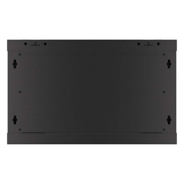 Lanberg WF01-6606-10B 19" 6U SZÉL:600 MÉLY:600 MAG:379 lapraszerelt üvegajtós fekete fali rack szekrény