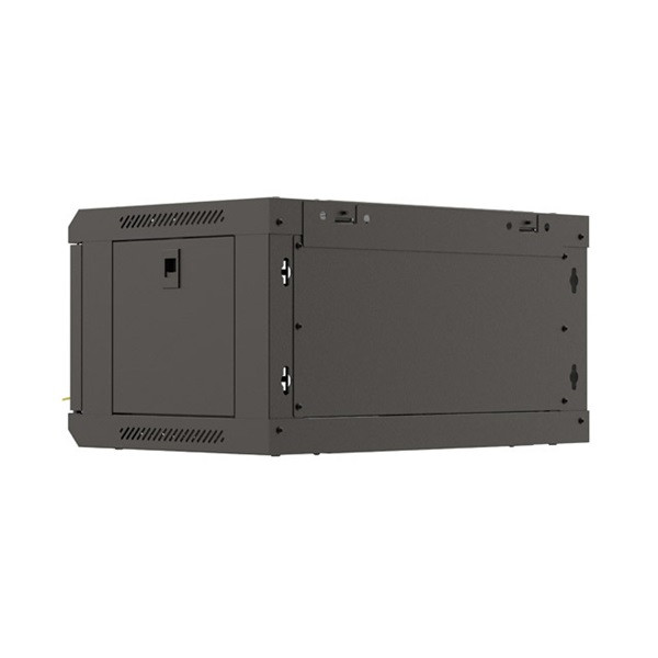 Lanberg WF03-5304-10B 19" 4U SZÉL:540mm MÉLY:350mm MAG:281mm lapraszerelt üvegajtós fekete fali rack szekrény