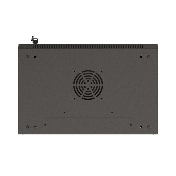 Lanberg WF03-5304-10B 19" 4U SZÉL:540mm MÉLY:350mm MAG:281mm lapraszerelt üvegajtós fekete fali rack szekrény