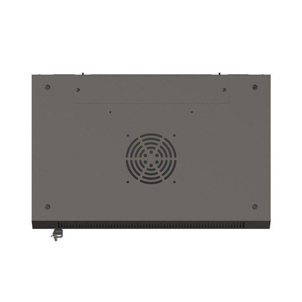 Lanberg WF03-5306-10B 19" 6U SZÉL:540mm MÉLY:350mm MAG:370mm lapraszerelt üvegajtós fekete fali rack szekrény