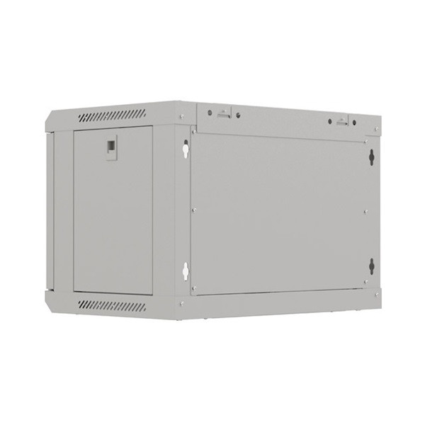 Lanberg WF03-5306-10S 19" 6U SZÉL:540mm MÉLY:350mm MAG:370mm lapraszerelt üvegajtós szürke fali rack szekrény