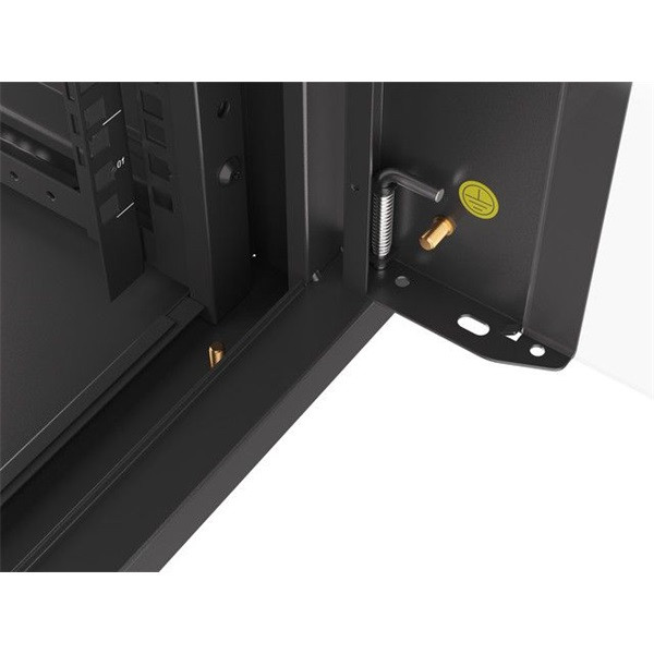 Lanberg WFFA-5604-10B 19" 4U SZÉL:570mm MÉLY:600mm MAG:277mm lapraszerelt üvegajtós fekete fali rack szekrény