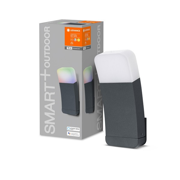 Ledvance Smart+ WiFi Curve Up okos kültéri lámpa, sötét szürke, színváltós okos, vezérelhető intelligens lámpatest