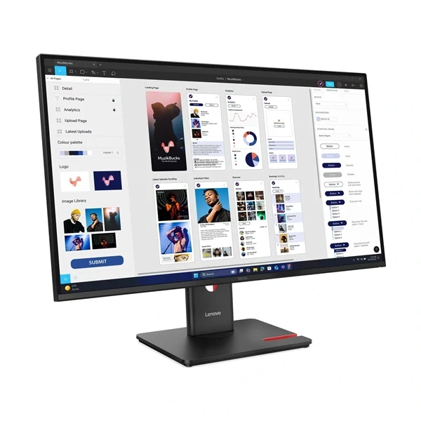 Lenovo 31,5" T32UD-40 FHD IPS HDMI/VGA/USB-C/USB fekete monitor
