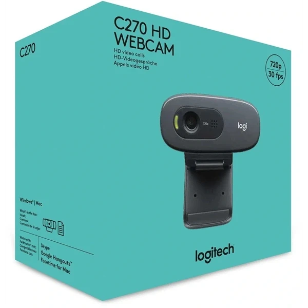 Logitech C270 720p fekete mikrofonos webkamera