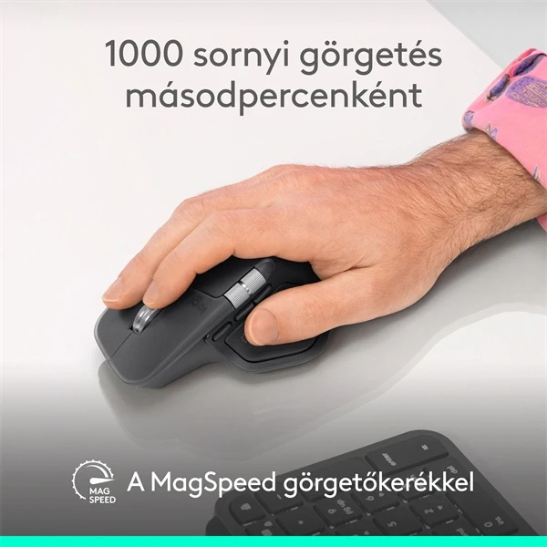 Logitech MX Master 4 for MAC vezeték nélküli halványszürke egér