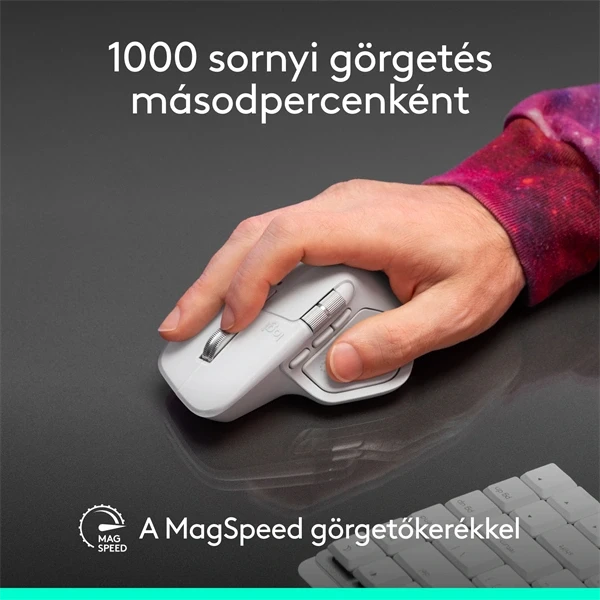 Logitech MX Master 4 for MAC vezeték nélküli halványszürke egér
