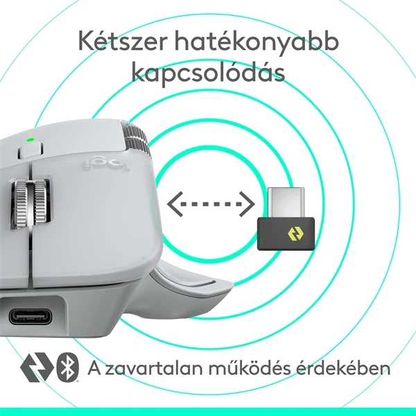Logitech MX Master 4 vezeték nélküli halványszürke egér
