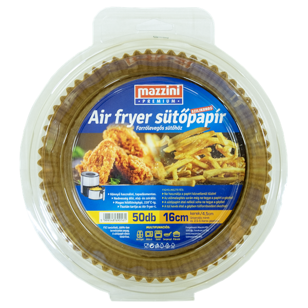 MAZZINI 103055 Premium Air Fryer kerek/16 cm-es/ 50db/csomag sütőpapír MAZZINI 103055 Premium Air Fryer kerek/16 cm-es/ 50db/csomag sütőpapír