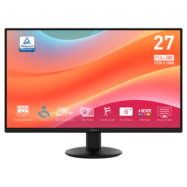MSI 27" PRO MP272L FHD IPS 100Hz HDMI/DP fekete monitor