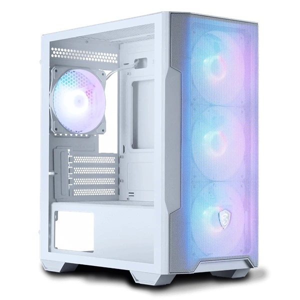 MSI FORGE M100R (táp nélküli) ablakos 4xARGB fehér mATX ház