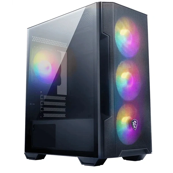 MSI FORGE M100R (táp nélküli) ablakos 4xARGB fekete mATX ház