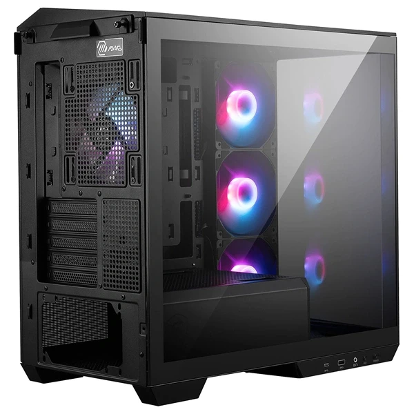 MSI PANO M100R PZ WHITE ARGB (táp nélküli) ablakos mATX ház