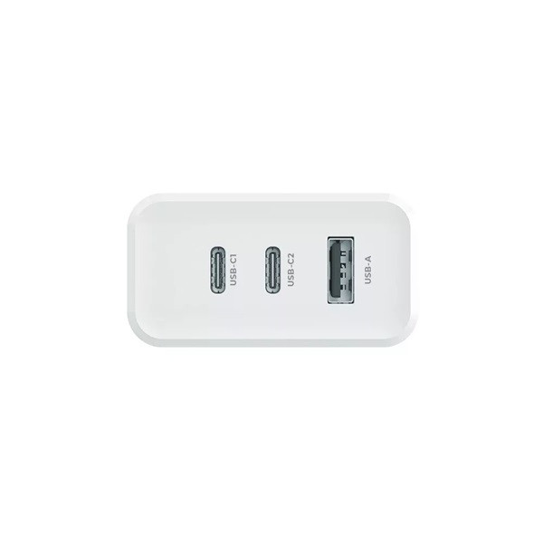 Maxlife ML081094 45W 2xType-C + USB fehér gyorstöltő adapter