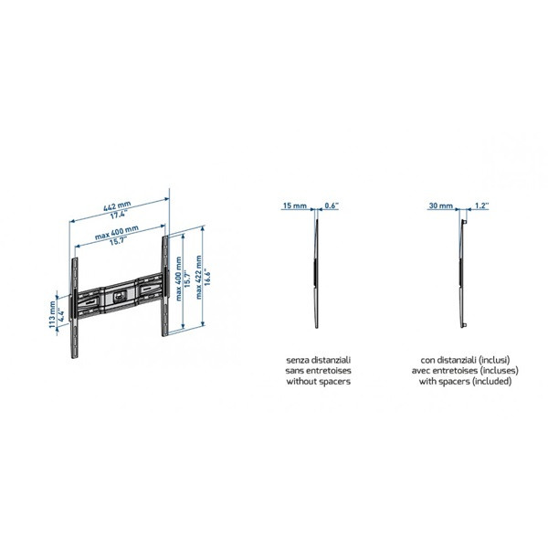 Meliconi SlimStyle Plus 400 S 40"-82" VESA 400x400 fix fali konzol