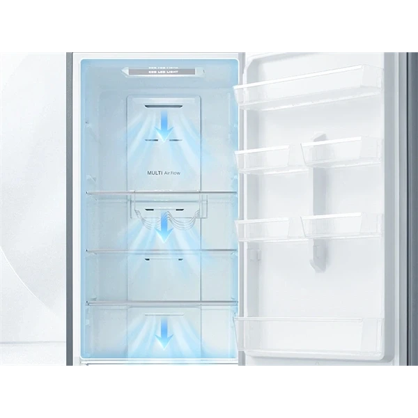 Midea MDRB489FGE02OE inox, alulfagyasztós, Hűtő: 247L, Fagyasztó:83L, No frost hűtőszekrény