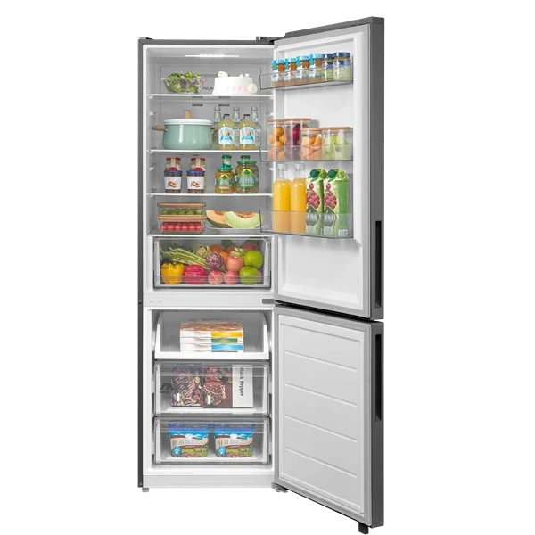 Midea MDRB548MME46 inox, alulfagyasztós, Hűtő: 271L, Fagyasztó:130L, No frost hűtőszekrény