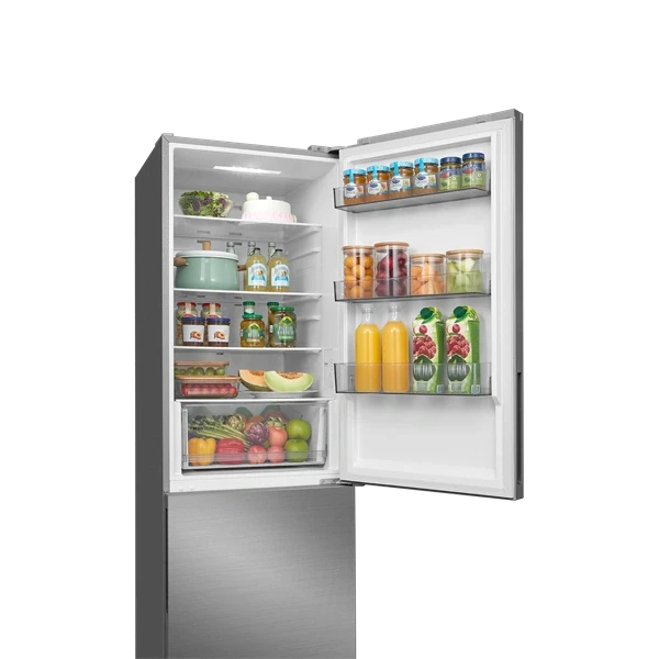 Midea MDRB548MME46 inox, alulfagyasztós, Hűtő: 271L, Fagyasztó:130L, No frost hűtőszekrény