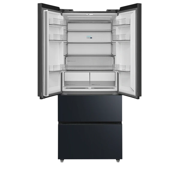 Midea MDRF600BIE70 inox, négyajtós, Hűtő:276L, Fagyasztó:159L, No frost hűtőszekrény