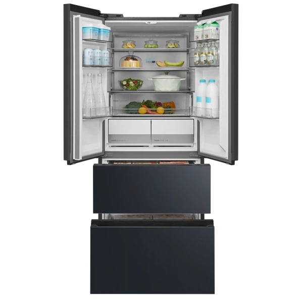 Midea MDRF600BIE70 inox, négyajtós, Hűtő:276L, Fagyasztó:159L, No frost hűtőszekrény