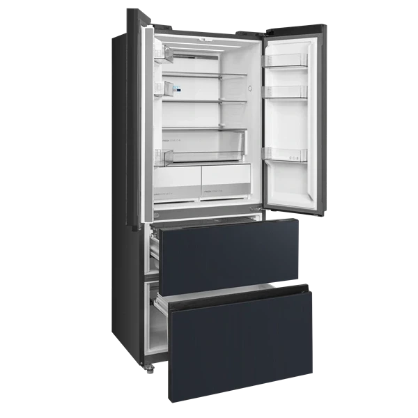 Midea MDRF600BIE70 inox, négyajtós, Hűtő:276L, Fagyasztó:159L, No frost hűtőszekrény