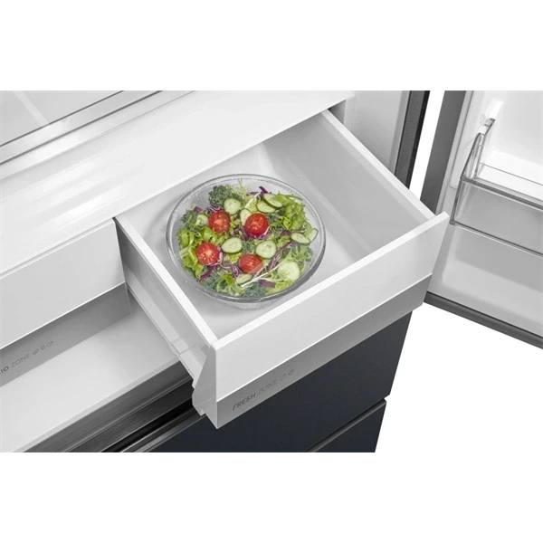 Midea MDRF600BIE70 inox, négyajtós, Hűtő:276L, Fagyasztó:159L, No frost hűtőszekrény