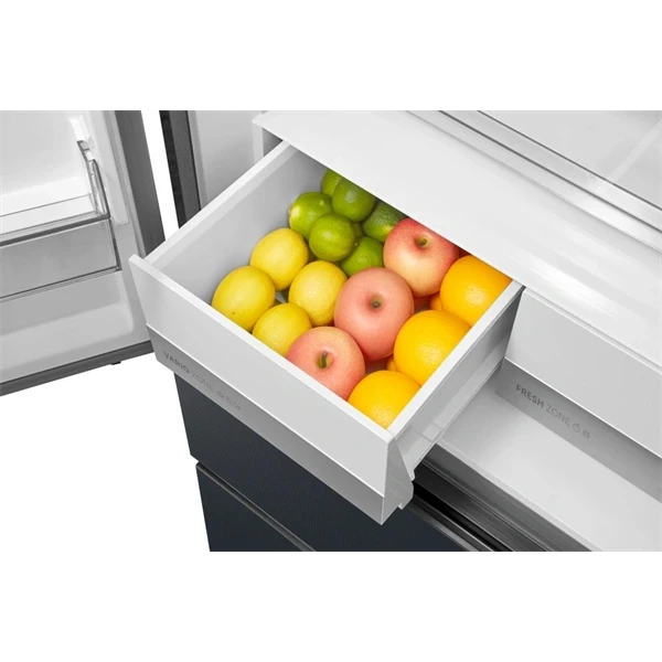 Midea MDRF600BIE70 inox, négyajtós, Hűtő:276L, Fagyasztó:159L, No frost hűtőszekrény