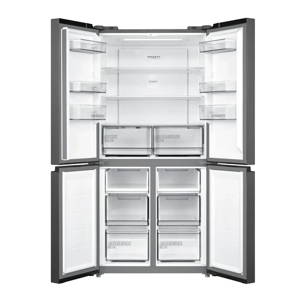 Midea MDRF632FIE45 inox, négyajtós, Hűtő:305L, Fagyasztó:169L, No frost hűtőszekrény