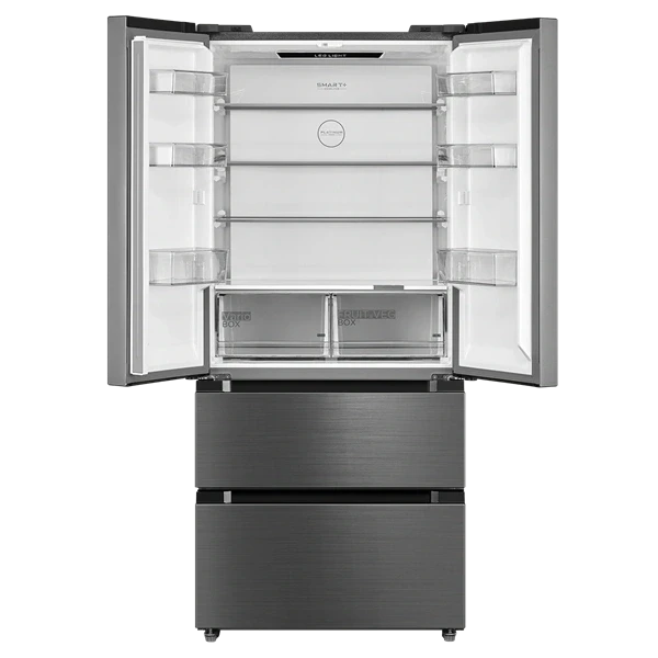 Midea MDRF692FIE46 inox, négyajtós, Hűtő:347L, Fagyasztó:169L, No frost hűtőszekrény