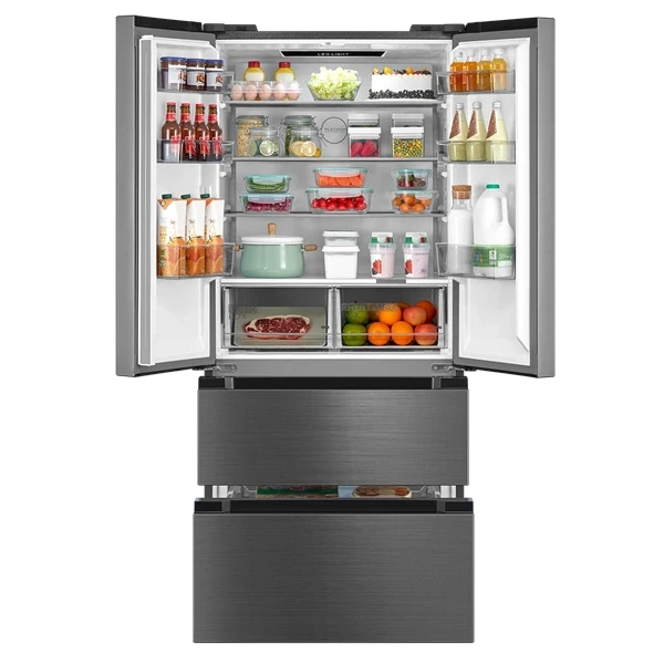 Midea MDRF692FIE46 inox, négyajtós, Hűtő:347L, Fagyasztó:169L, No frost hűtőszekrény